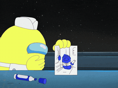 Cartoon Holding Paper With Drawing Of Person GIF