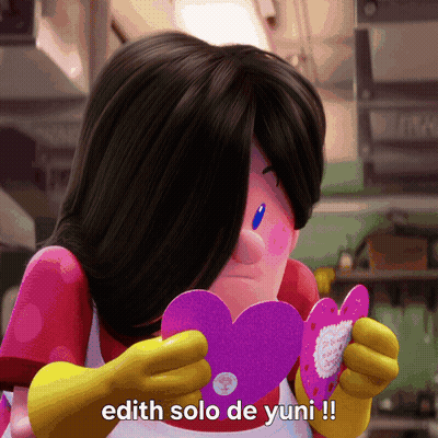 Cartoon Holding Purple Heart Says Edith Solo De Yuni