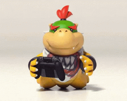 Cartoon Holding Remote With Letter W GIF
