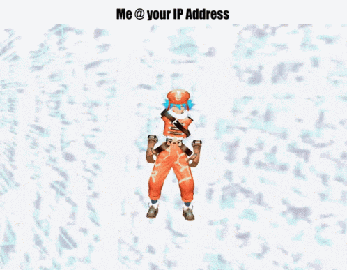 Cartoon Holding Shield Saying Me @ Your IP Address