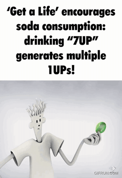 Cartoon Holding Soda Says Get A Life Encourages Soda Consumption GIF