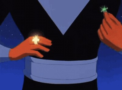 Cartoon Holding Sparkler And Screaming GIF