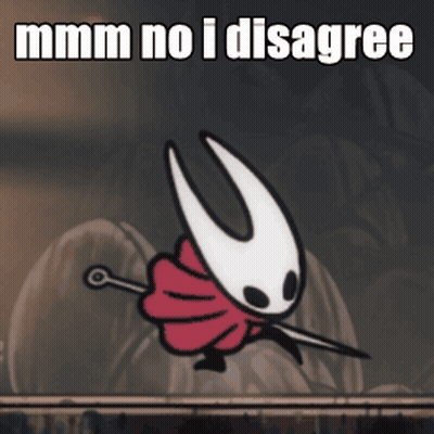 Cartoon Holding Sword Saying Mmmm No I Disagree GIF