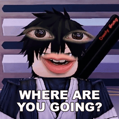 Cartoon Holding Sword Saying Where Are You Going GIF