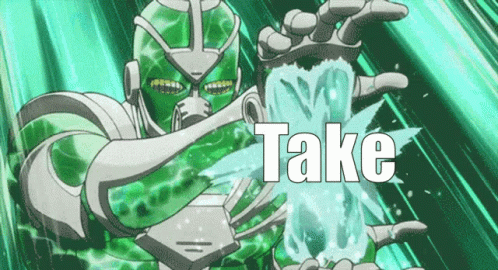 Cartoon Holding Water Bottle Saying Take