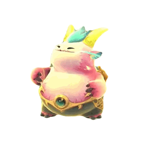 Cartoon Horned Character With Big Belly Sticker