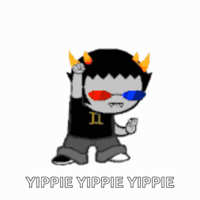 Cartoon Horned Character Yippie Yippie Yippie GIF
