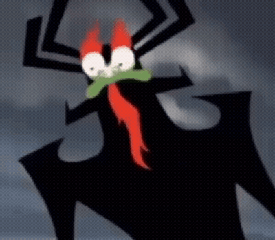 Cartoon Horned Green Face GIF