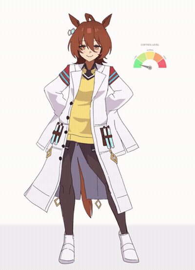 Cartoon Horse In White Coat And Yellow Shirt GIF