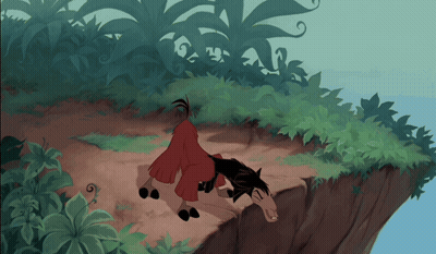 Cartoon Horse Laying On Back On Cliff GIF