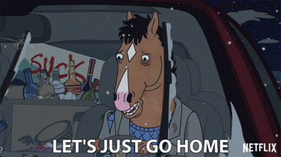 Cartoon Horse Says Lets Go Home GIF