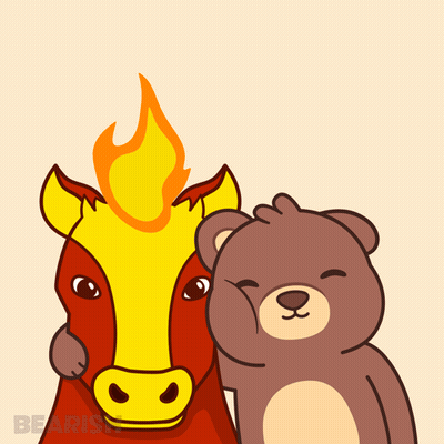 Cartoon Horse With Flame On Head And Bear GIF