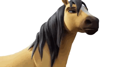 Cartoon Horse With Long Mane And White Nose Spot Sticker