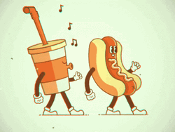Cartoon Hot Dog And Soda Dancing