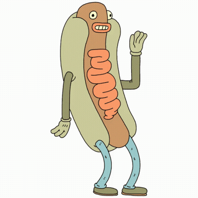 Cartoon Hot Dog Waving GIF