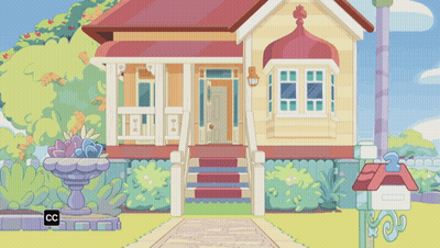 Cartoon House With CC Logo GIF