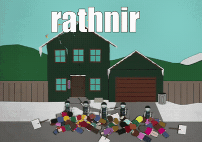 Cartoon House With Rathnir Above GIF