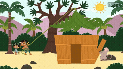 Cartoon Hut Saying Kutuky GIF