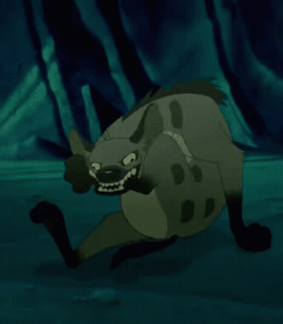 Cartoon Hyena Running In The Dark GIF