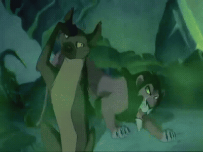 Cartoon Hyena Smiling Person Holding Its Head