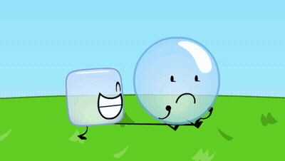 Cartoon Ice Cube And Sad Face Bubble GIF