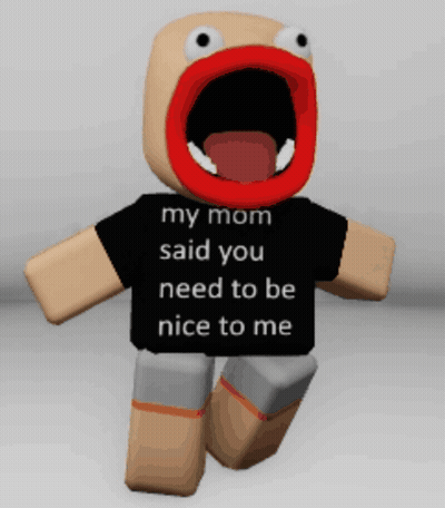 Cartoon In Black Shirt Saying My Mom Said You Need To Be Nice To Me GIF
