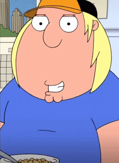 Cartoon In Blue Shirt And Orange Hat Eating Cereal GIF
