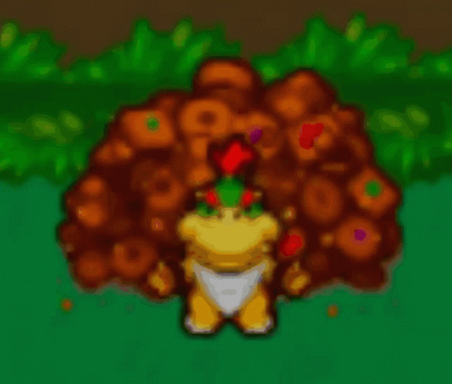 Cartoon In Diaper Standing In Front Of Dirt And Grass GIF