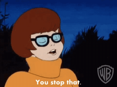 Cartoon In Glasses And Yellow Turtleneck Saying You Stop That GIF