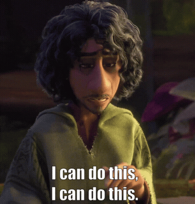 Cartoon In Green Shirt Says I Can Do This GIF