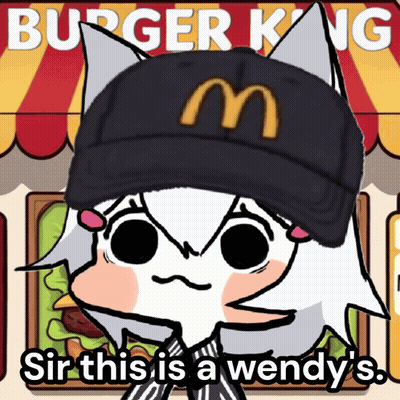 Cartoon In McDonald's Hat Says Sir This Is Wendy's GIF