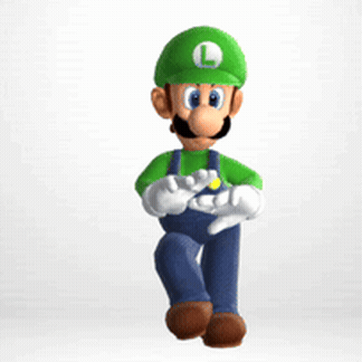 Cartoon In Overalls And Green Hat With Letter L GIF