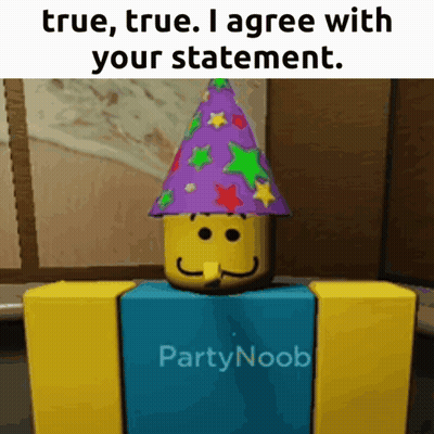Cartoon In Party Hat True True I Agree GIF