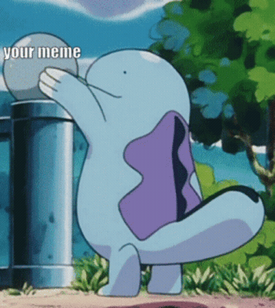 Cartoon In Purple Shirt Holding Ball Saying Your Meme GIF