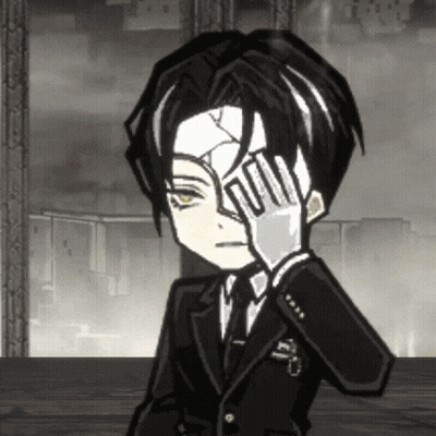 Cartoon In Suit And Tie Covering Face GIF