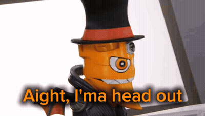 Cartoon In Top Hat Says Aight I'm Ma Head Out GIF