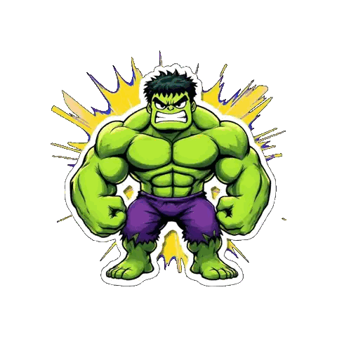 Cartoon Incredible Hulk Sticker
