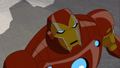 Cartoon Iron Man With Blue Eye GIF
