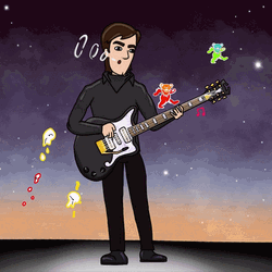 Cartoon Jerry Garcia And His Band GIF