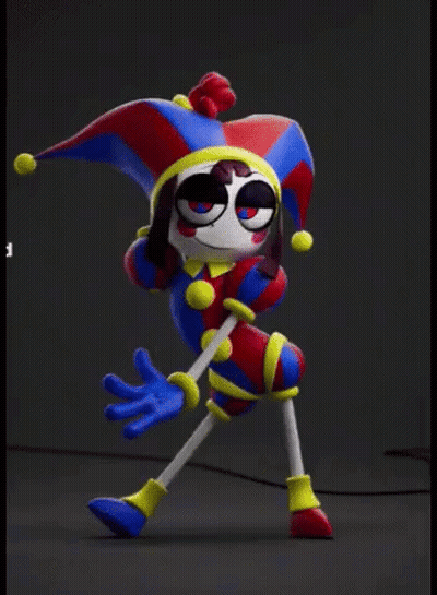 Cartoon Jester Standing On One Leg GIF