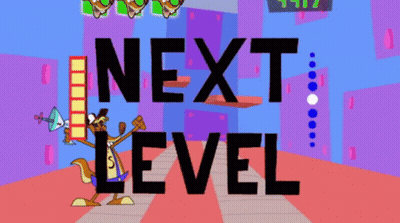 Cartoon Kangaroo Holding Megaphone Saying Next Level GIF