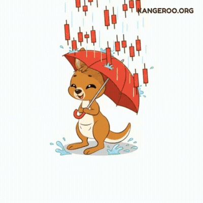 Cartoon Kangaroo Holding Umbrella GIF
