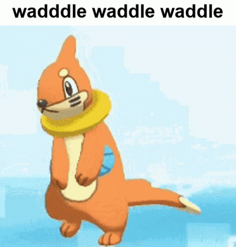 Cartoon Kangaroo With Waddle Waddle Waddle GIF