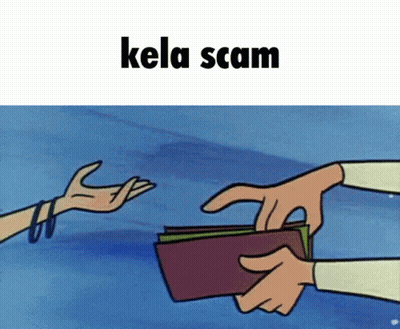 Cartoon Kela Scam Taking Money From Wallet GIF