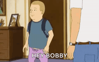 Cartoon King Of The Hill Character Saying Hey Bobby GIF