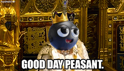 Cartoon King On Throne Saying Good Day Peasant GIF