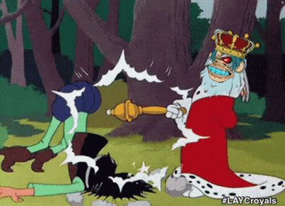 Cartoon King With Crown And Sword GIF