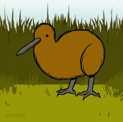 Cartoon Kiwi Bird With Long Beak GIF