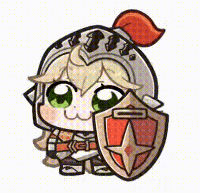 Cartoon Knight Holding Shield And Sword GIF
