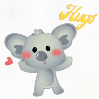 Cartoon Koala Bear Standing In Front Of Hugo Sign GIF